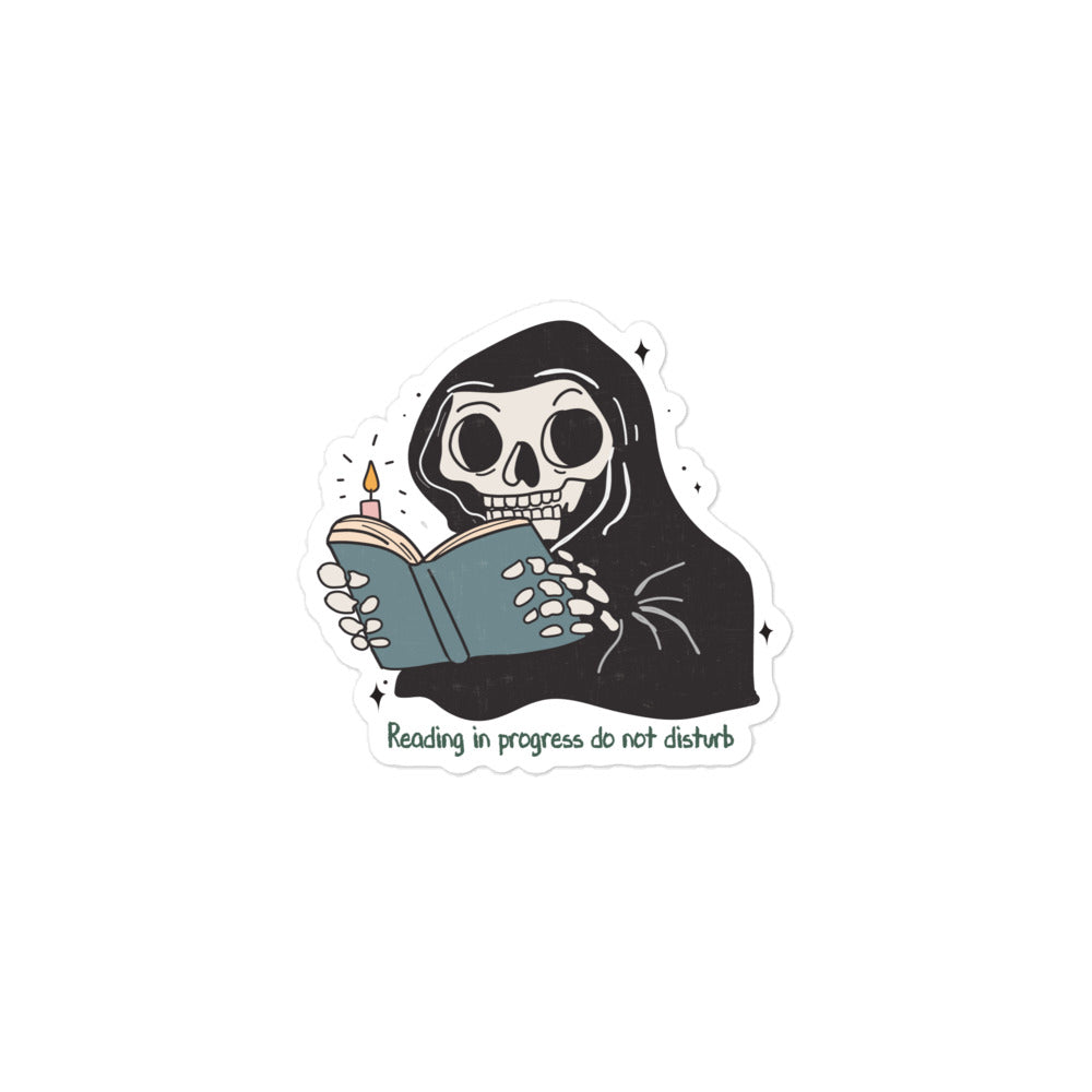 Reading in Progress Skeleton Sticker