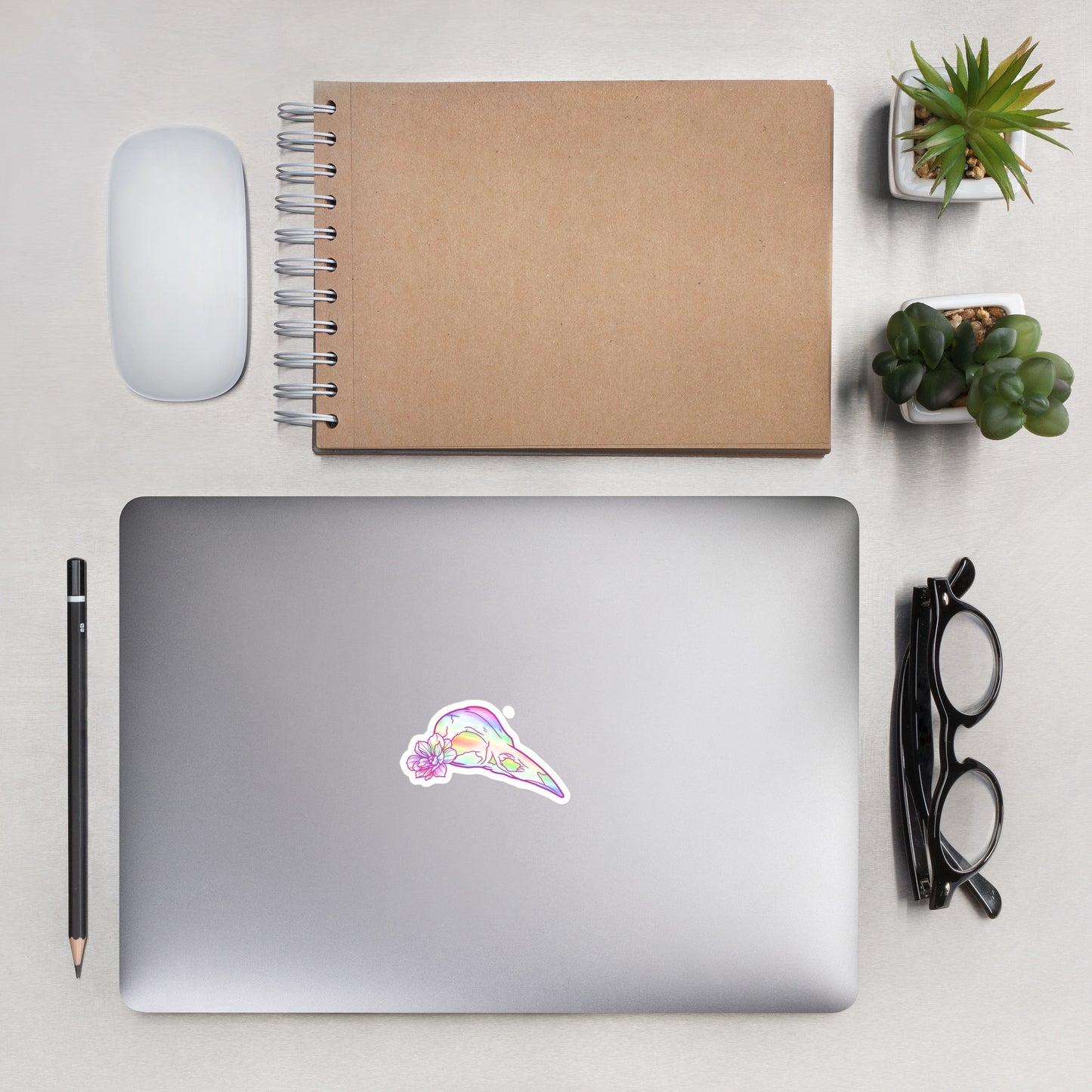 Bird Rainbow Skull Sticker