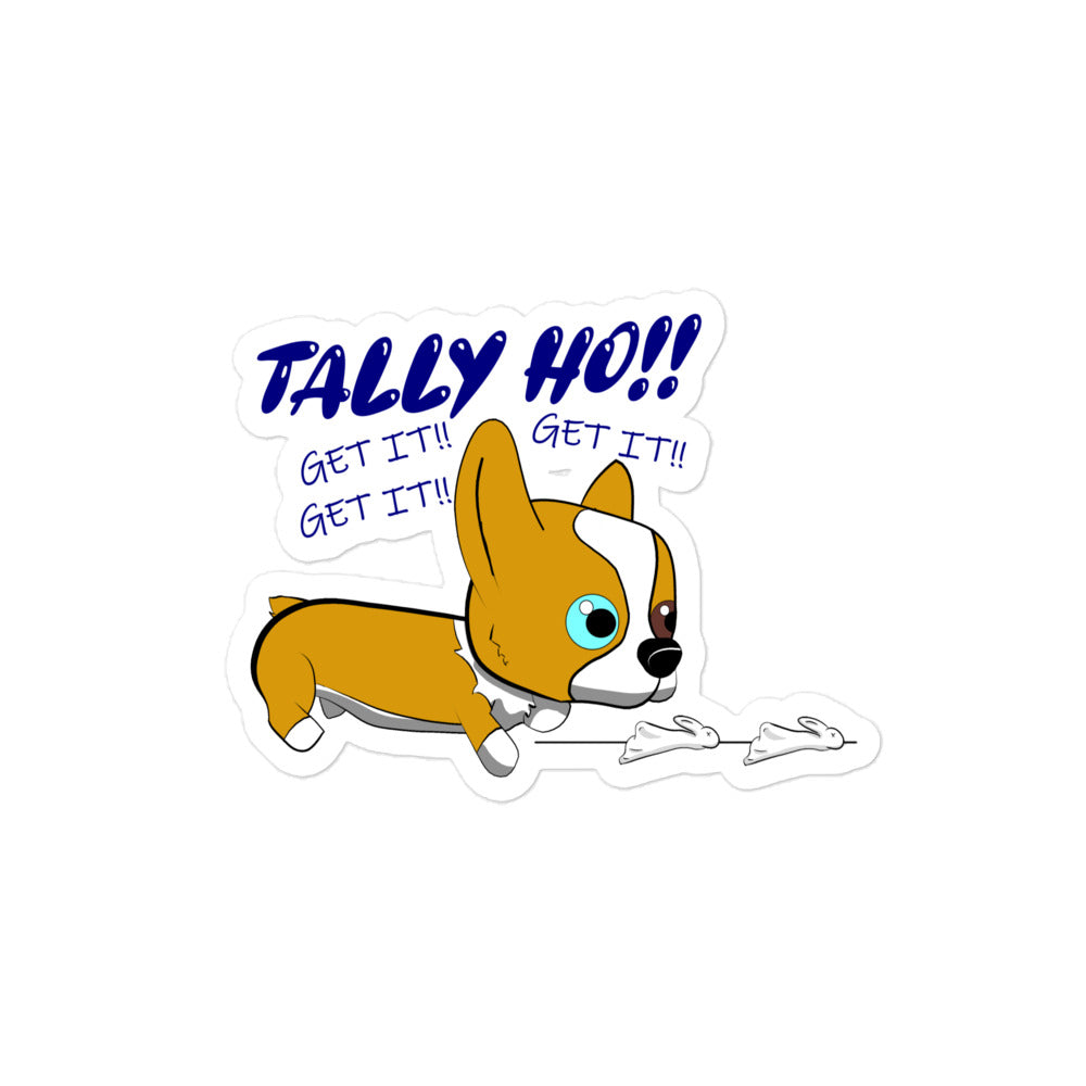 Tally Ho Corgi Sticker