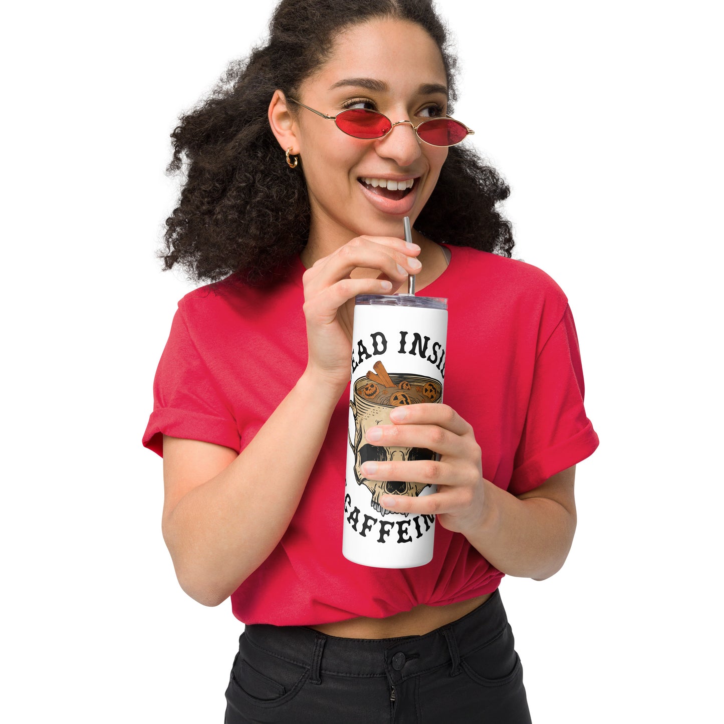 Dead Inside BUT Caffinated Stainless steel tumbler