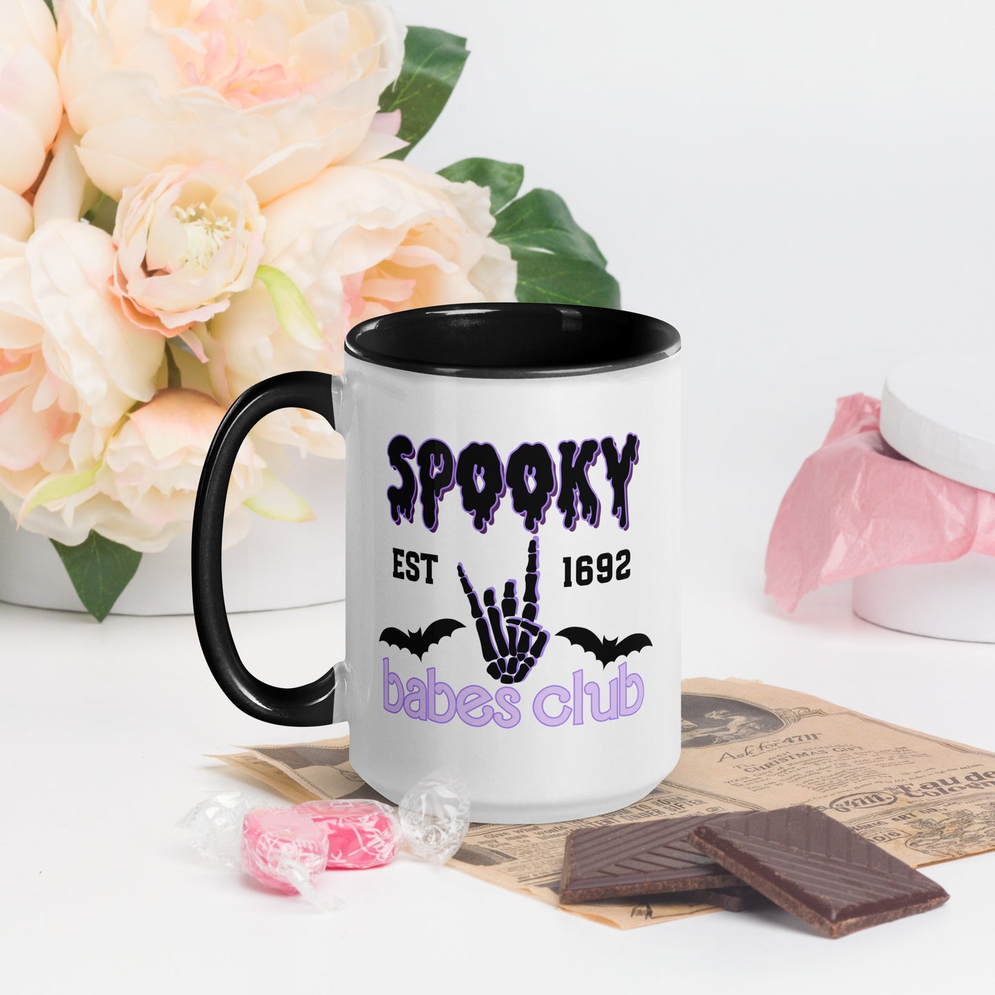 Spooky Babe Club Mug with Color Inside