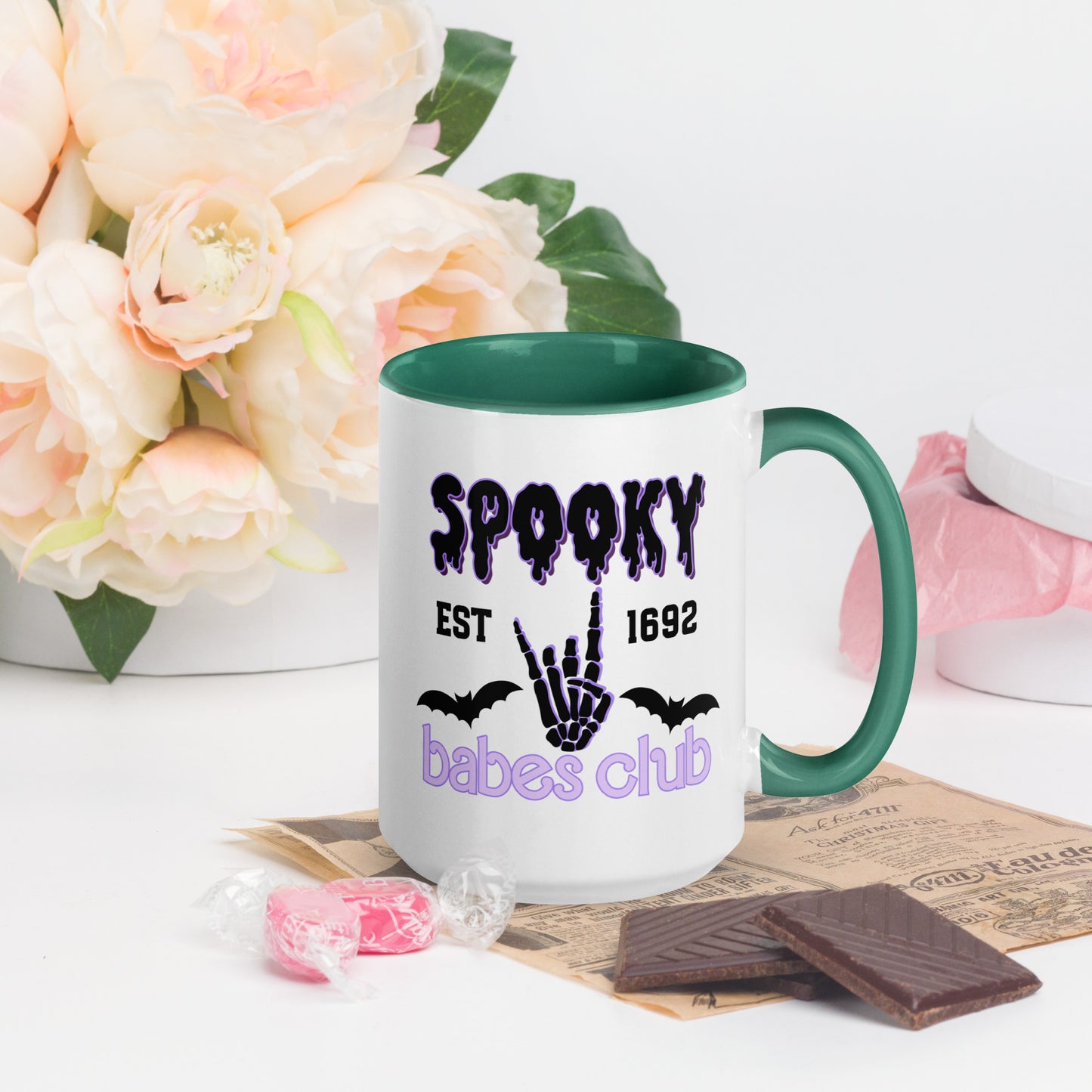 Spooky Babe Club Mug with Color Inside