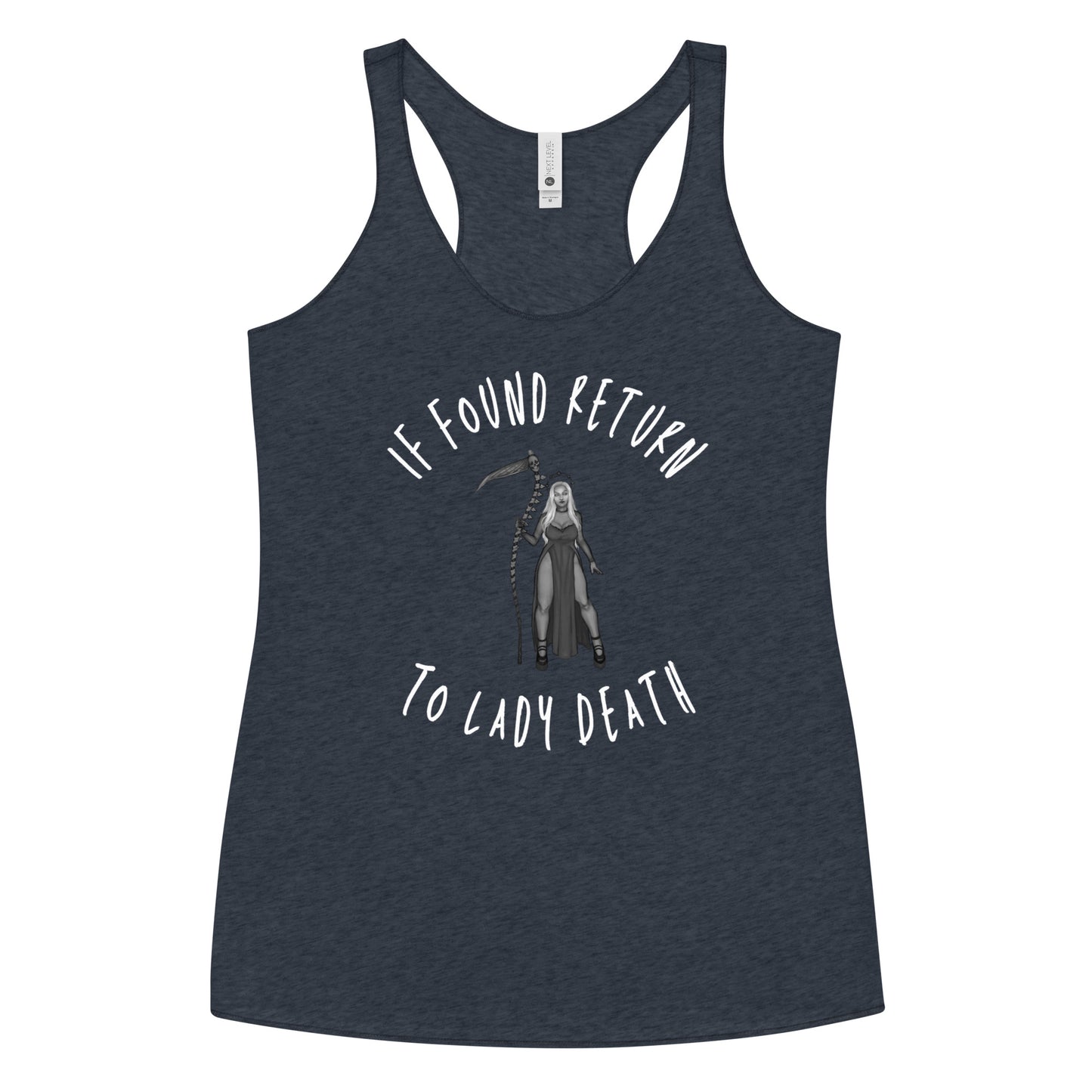 If Found Return to Lady Death Women's Racerback Tank