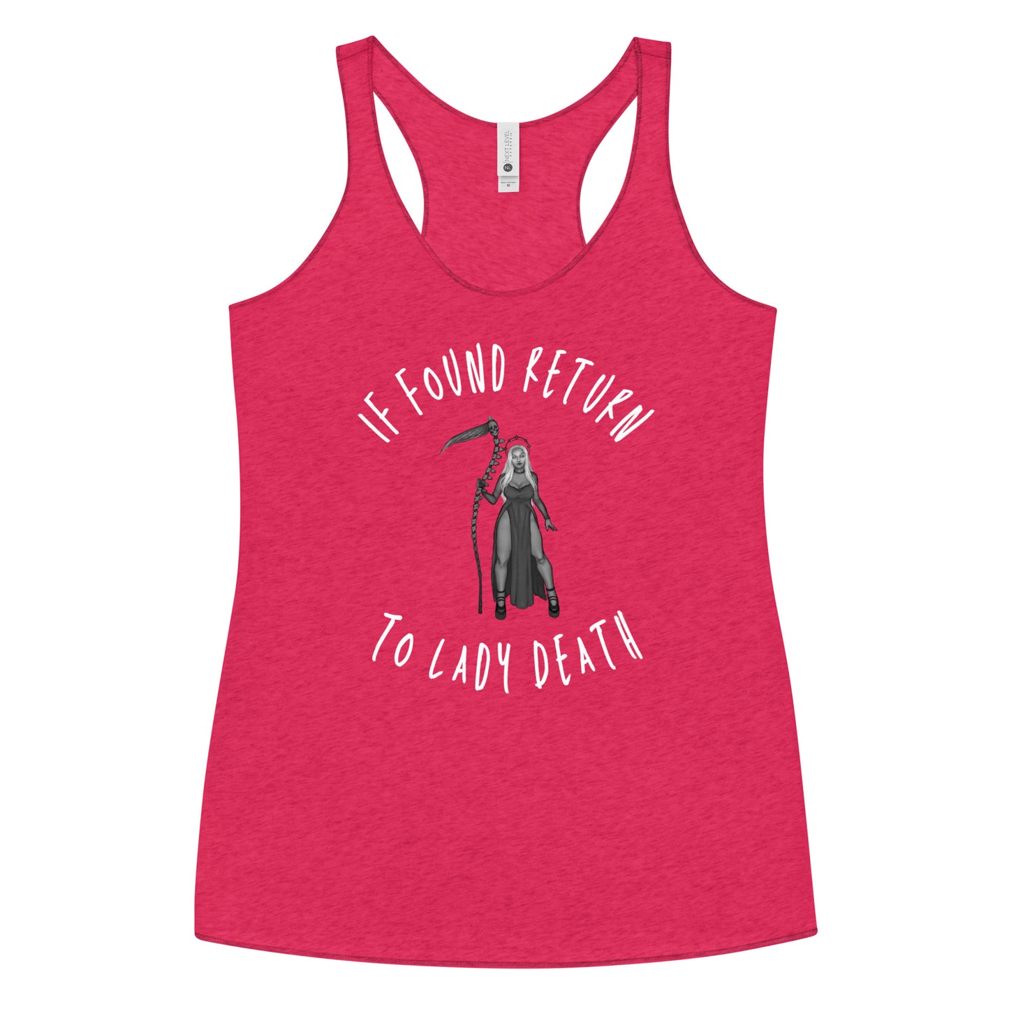 If Found Return to Lady Death Women's Racerback Tank