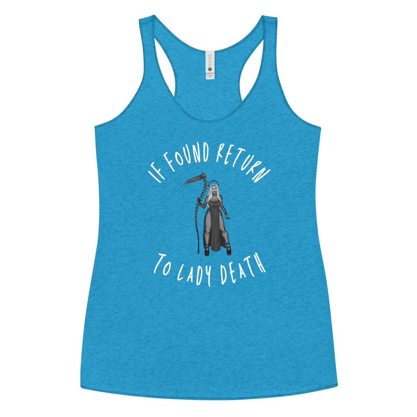 If Found Return to Lady Death Women's Racerback Tank