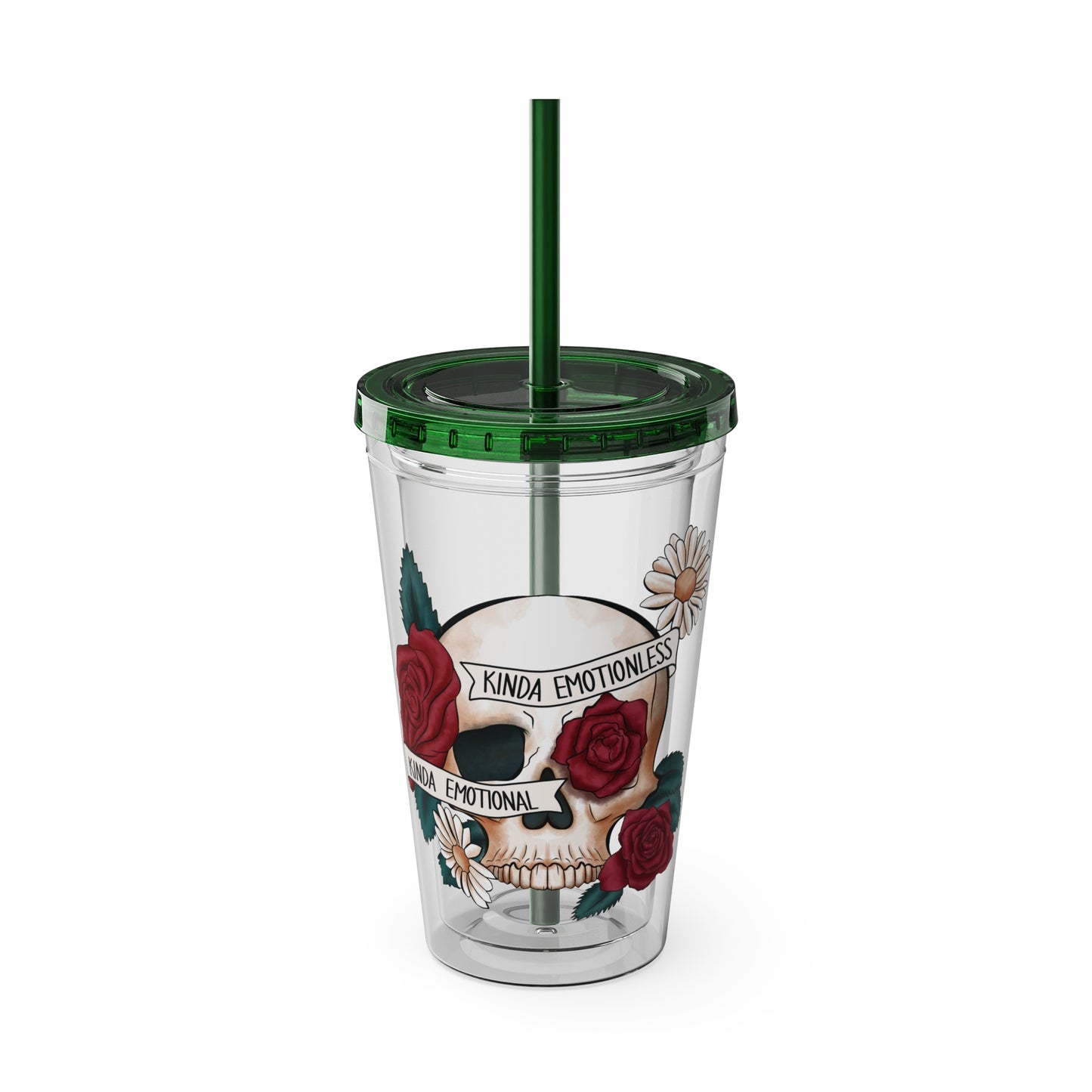 Kinda Emotional/Emotionless Sunsplash Tumbler with Straw, 16oz