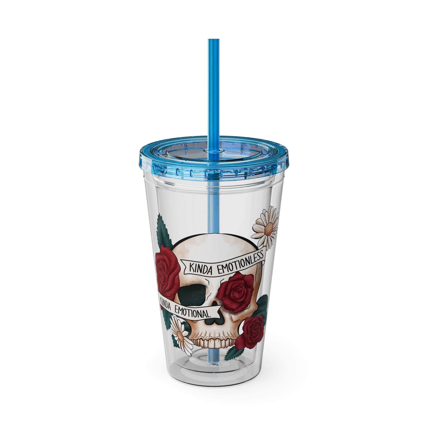 Kinda Emotional/Emotionless Sunsplash Tumbler with Straw, 16oz