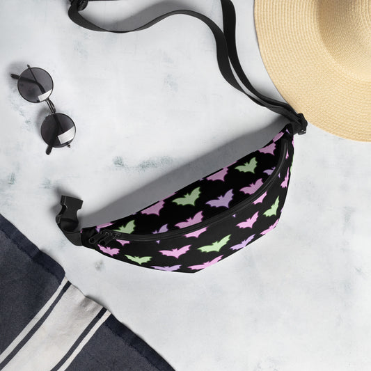 Neon Bat Fanny Pack top view