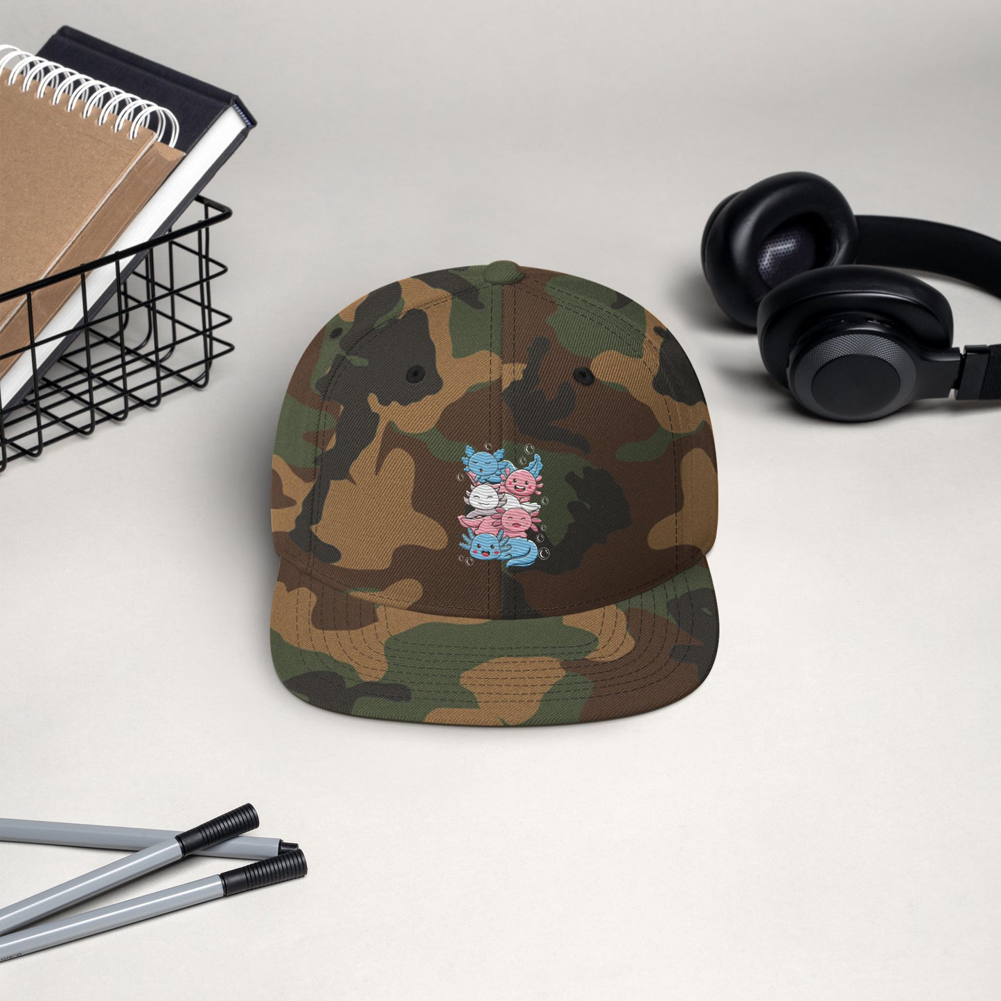 Kawaii Axolotl Transgender Pride Flag Snapback Hat