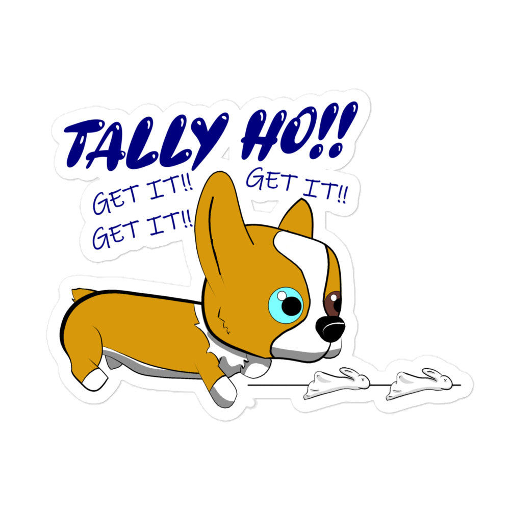 Tally Ho Corgi Sticker