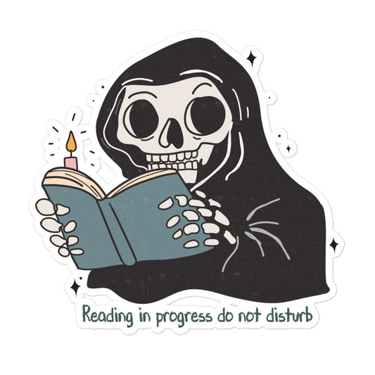 Reading in Progress Skeleton Sticker