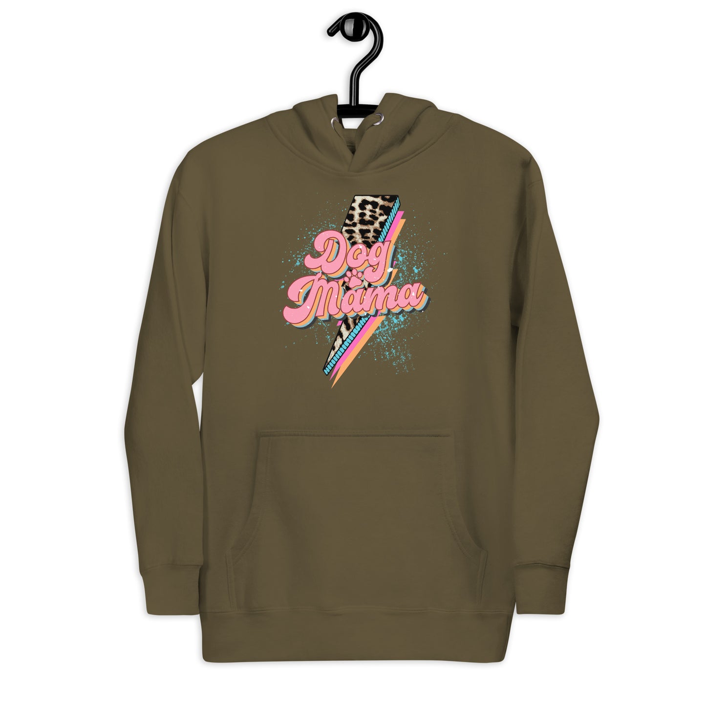 Dog Momma Leopard Lighting Bolt Unisex Hoodie