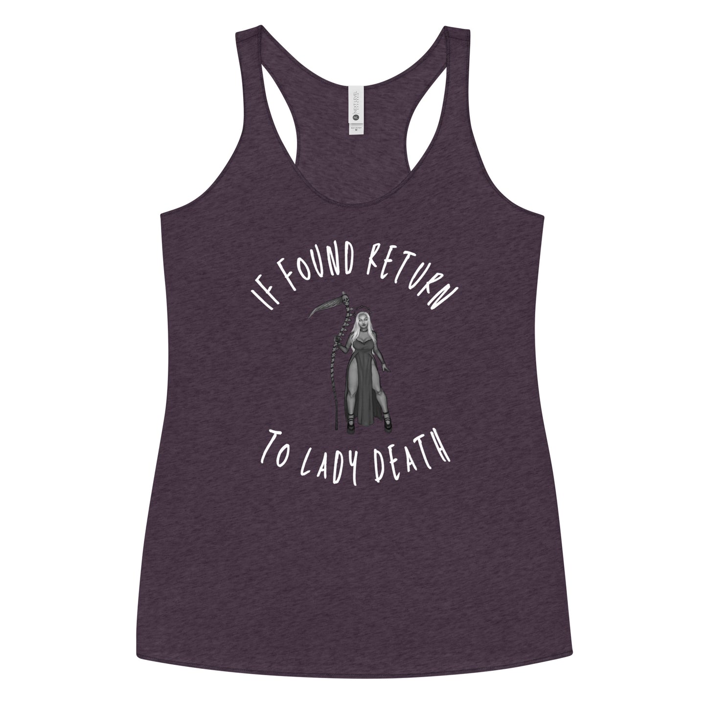 If Found Return to Lady Death Women's Racerback Tank