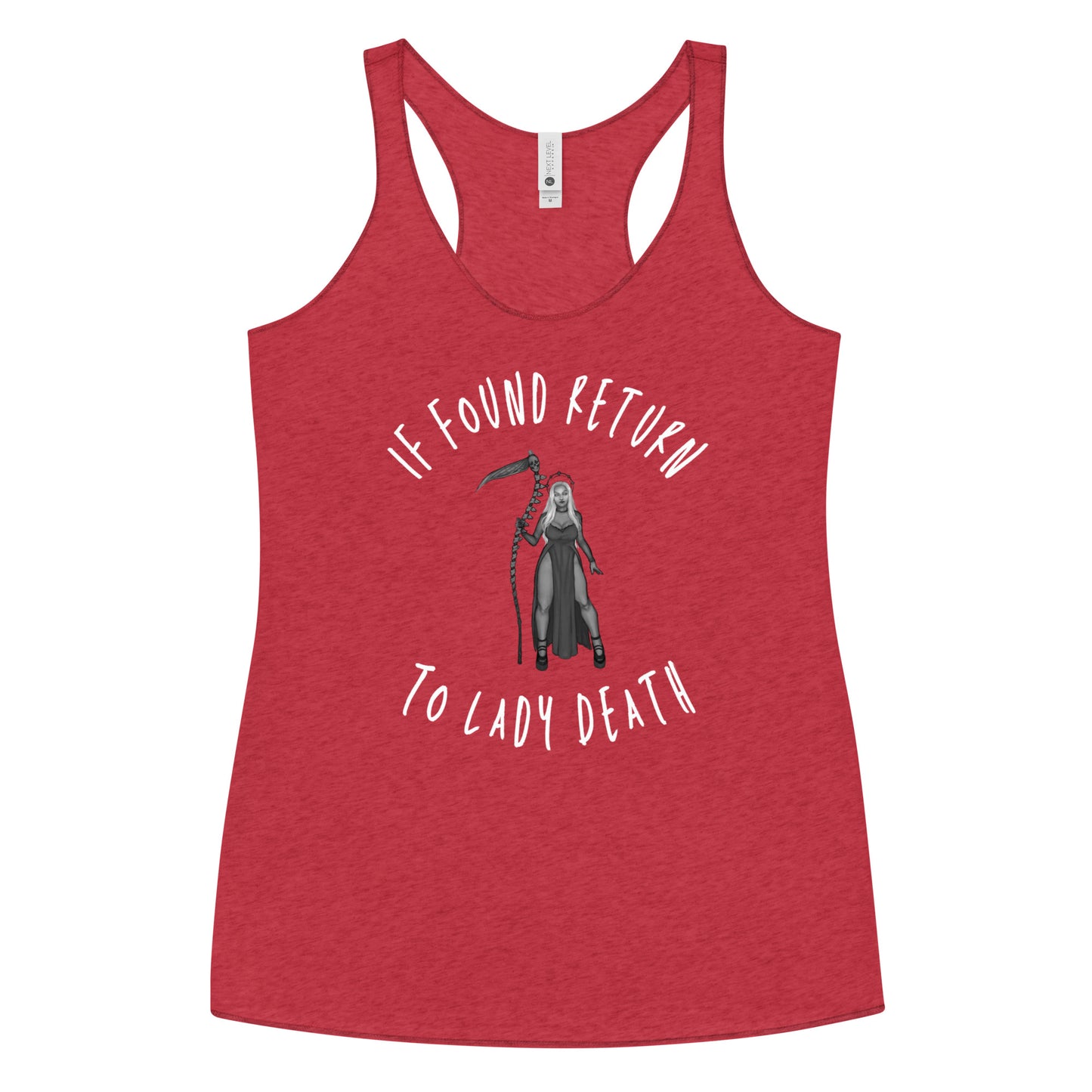 If Found Return to Lady Death Women's Racerback Tank