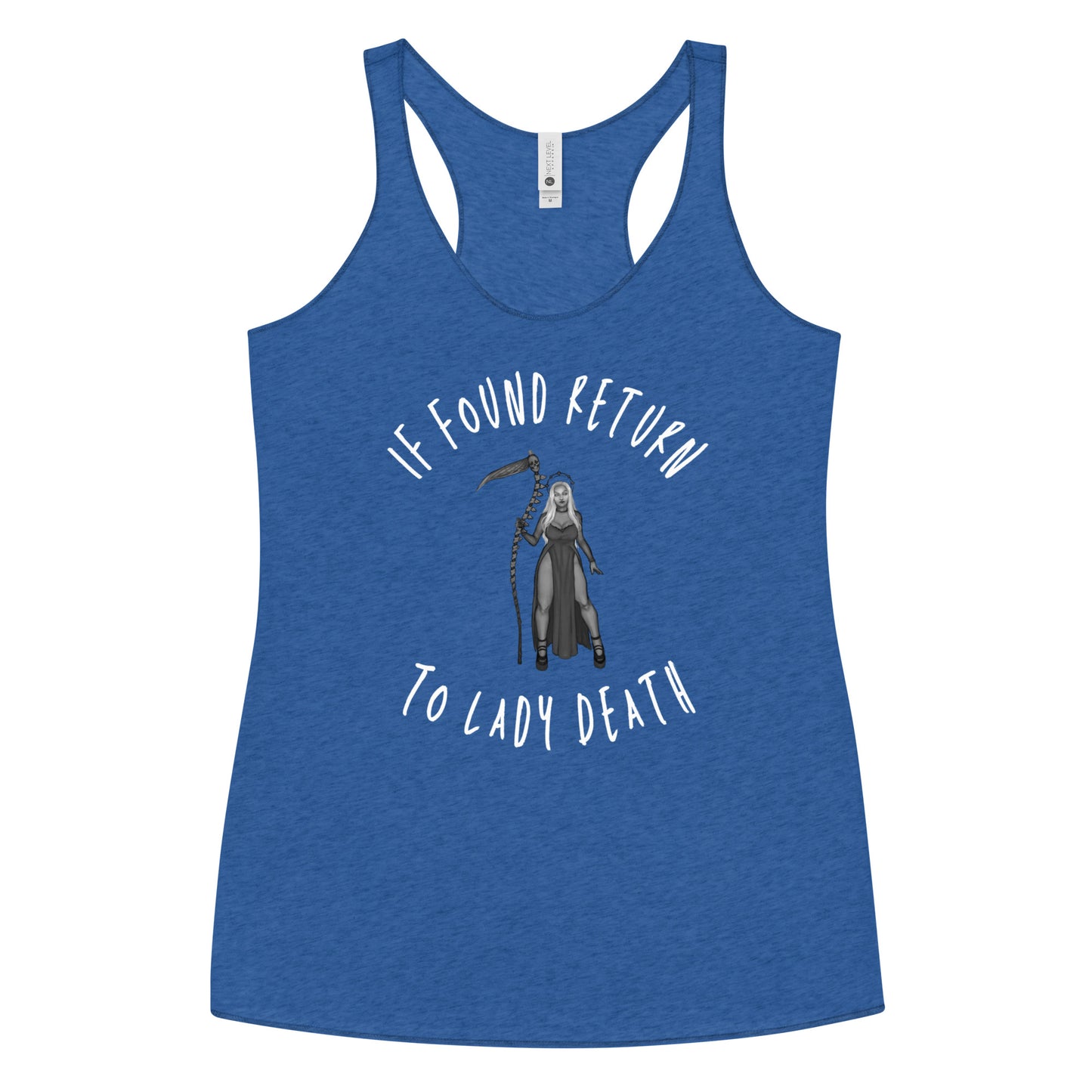 If Found Return to Lady Death Women's Racerback Tank